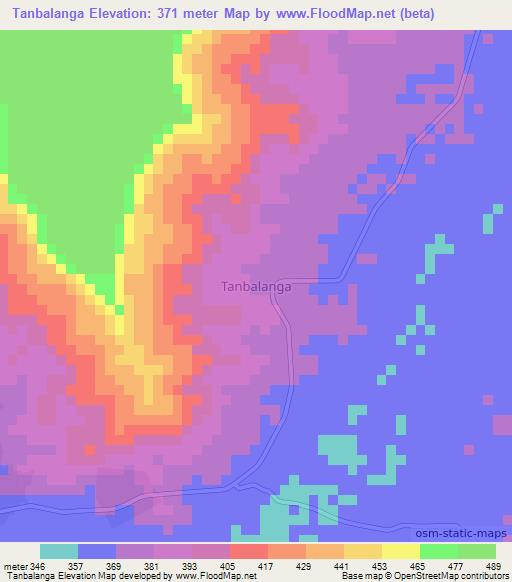 Tanbalanga,Niger Elevation Map