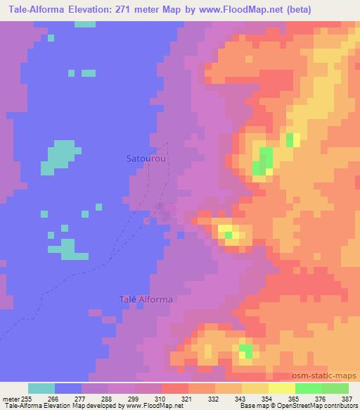 Tale-Alforma,Niger Elevation Map