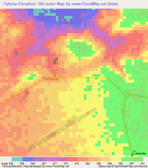 Tahoua,Niger Elevation Map