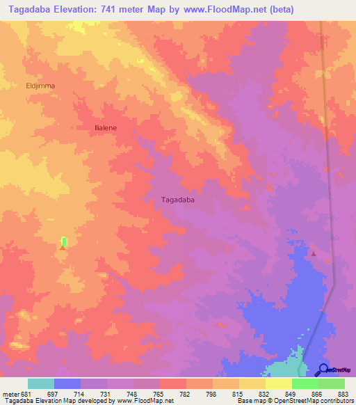 Tagadaba,Niger Elevation Map