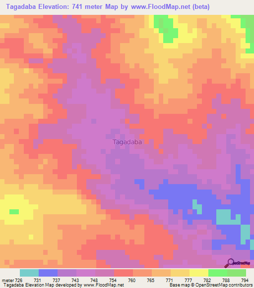 Tagadaba,Niger Elevation Map