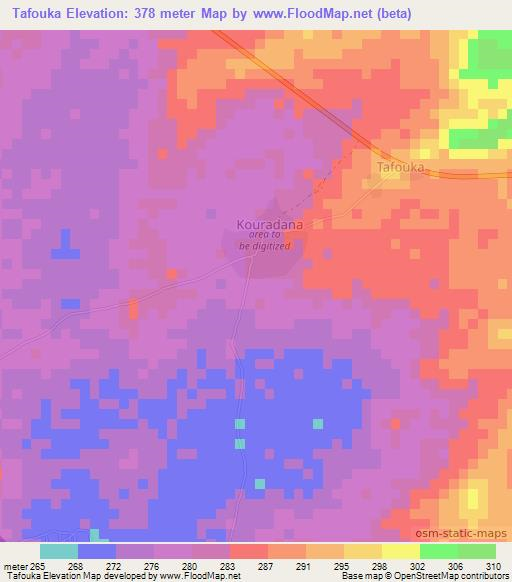 Tafouka,Niger Elevation Map