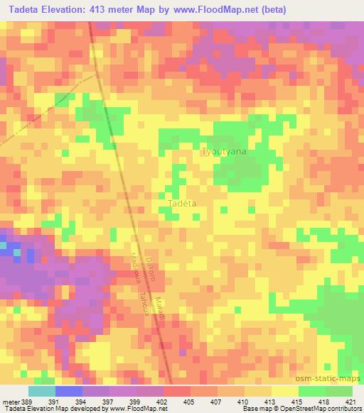 Tadeta,Niger Elevation Map