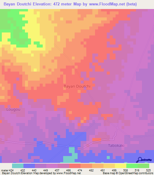Bayan Doutchi,Niger Elevation Map