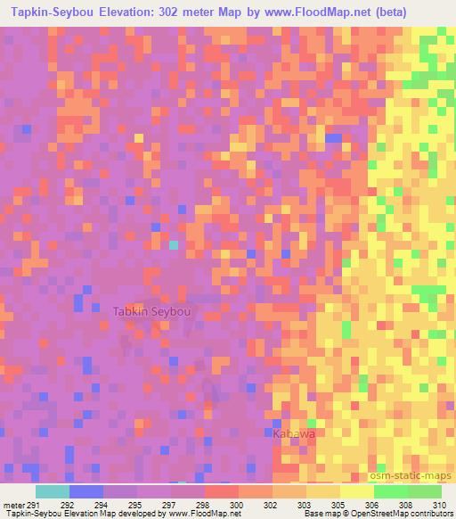 Tapkin-Seybou,Niger Elevation Map