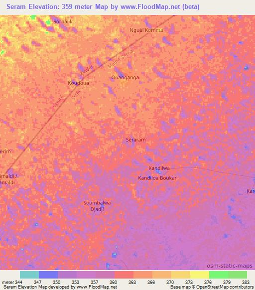 Seram,Niger Elevation Map