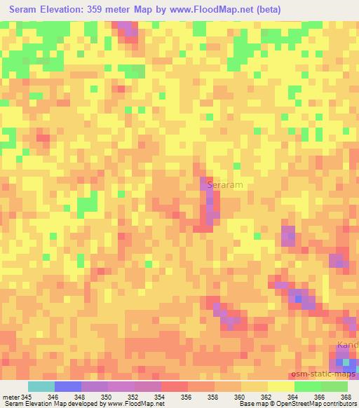 Seram,Niger Elevation Map