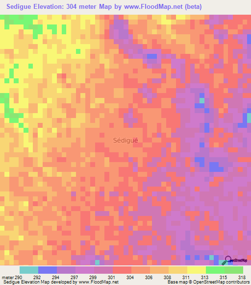 Sedigue,Niger Elevation Map