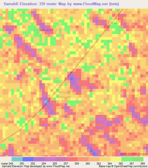 Samaldi,Niger Elevation Map