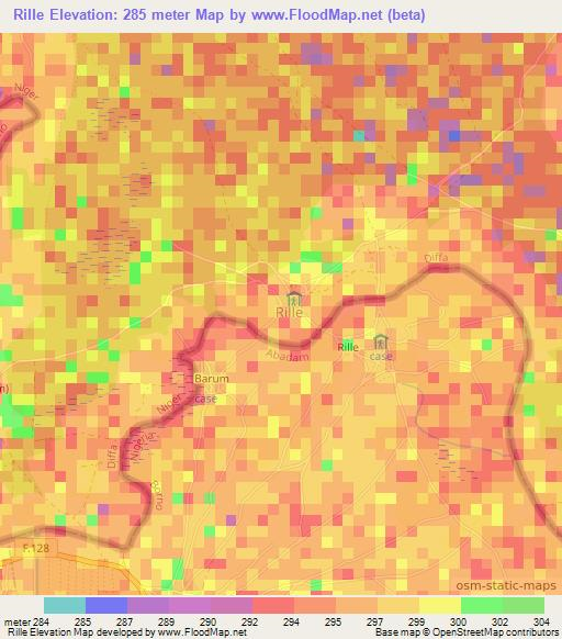 Rille,Niger Elevation Map