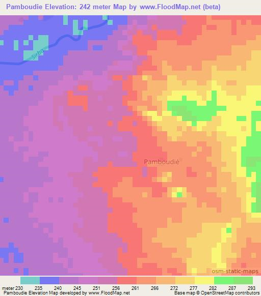 Pamboudie,Niger Elevation Map