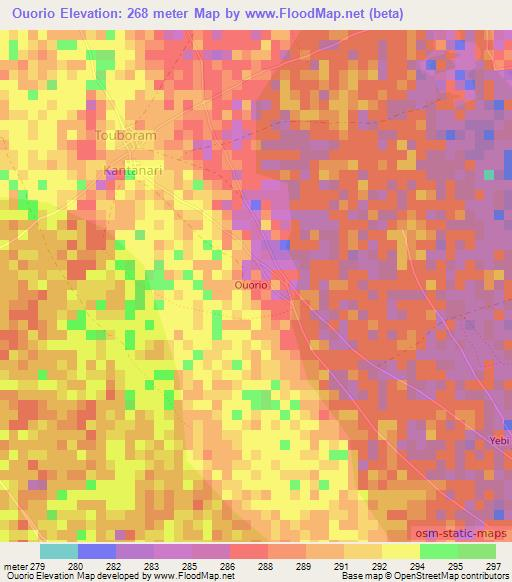 Ouorio,Niger Elevation Map