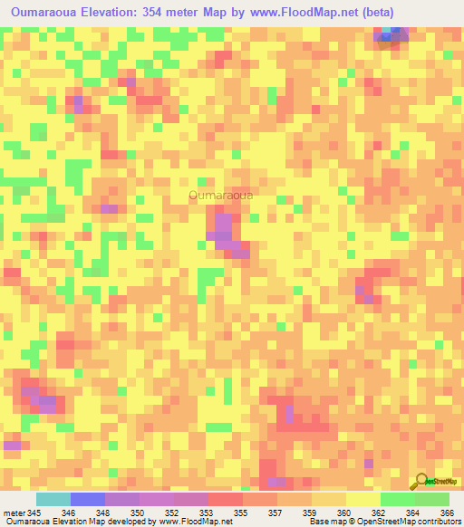 Oumaraoua,Niger Elevation Map