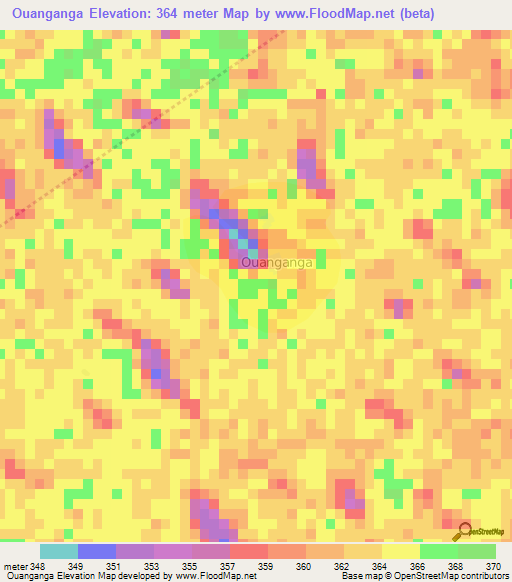 Ouanganga,Niger Elevation Map