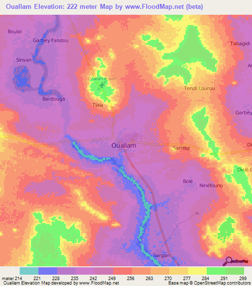 Ouallam,Niger Elevation Map