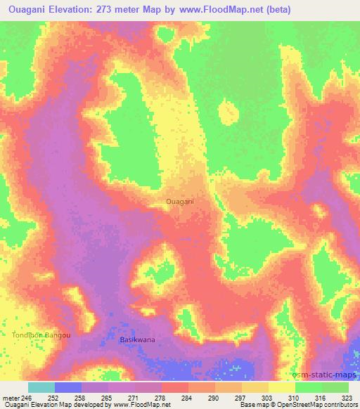 Ouagani,Niger Elevation Map