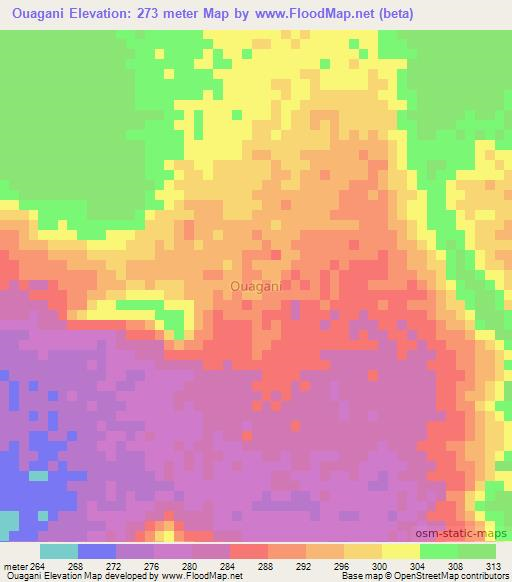 Ouagani,Niger Elevation Map