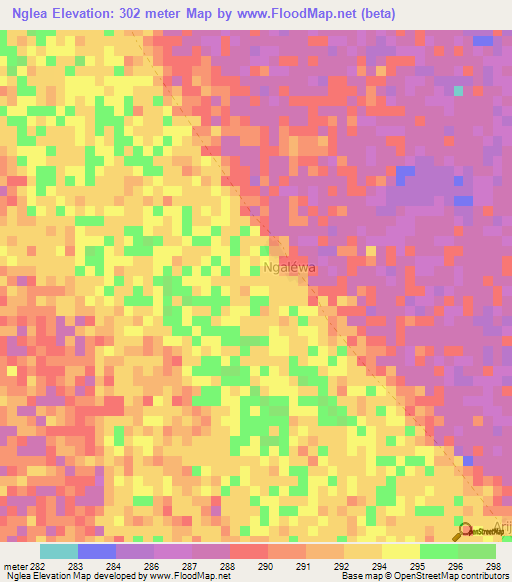 Nglea,Niger Elevation Map