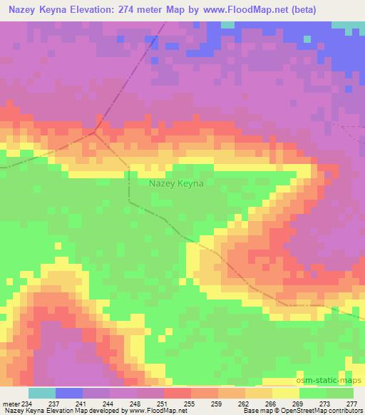 Nazey Keyna,Niger Elevation Map