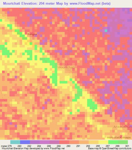 Mourtchati,Niger Elevation Map