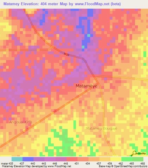 Matamey,Niger Elevation Map