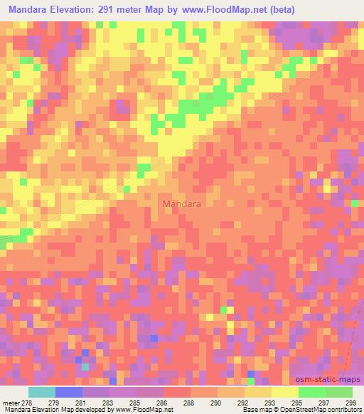 Mandara,Niger Elevation Map