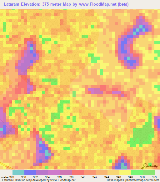 Lataram,Niger Elevation Map