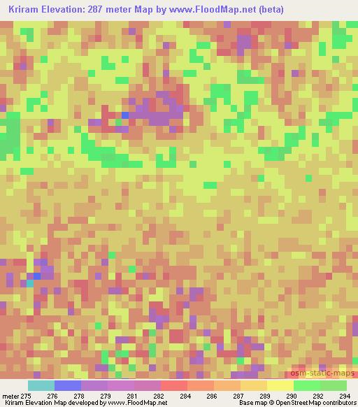 Kriram,Niger Elevation Map