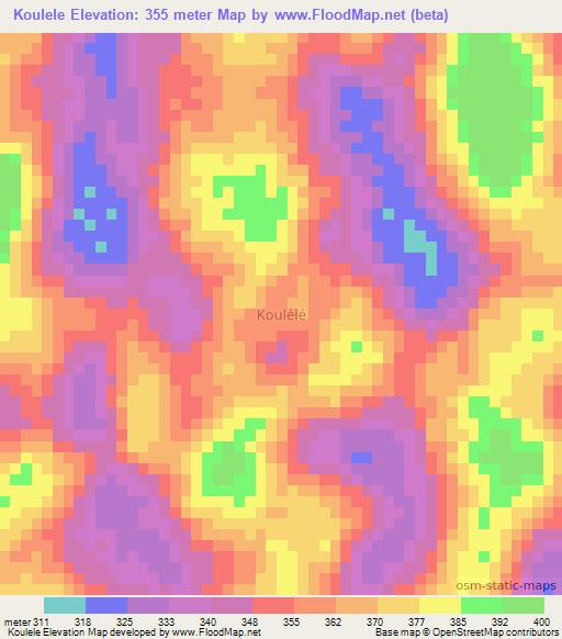 Koulele,Niger Elevation Map