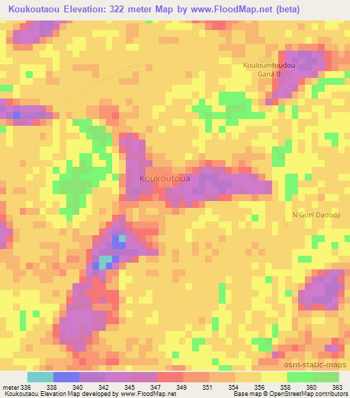 Koukoutaou,Niger Elevation Map