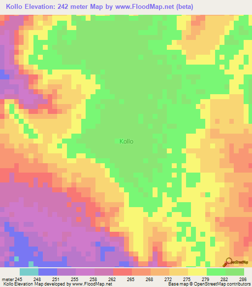 Kollo,Niger Elevation Map