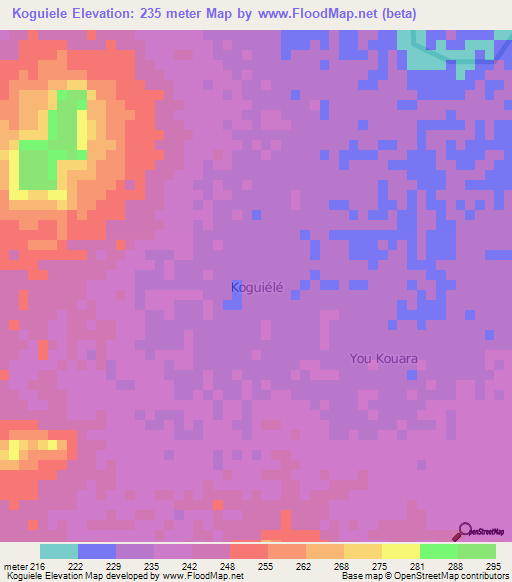 Koguiele,Niger Elevation Map