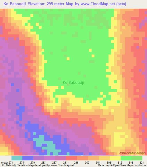 Ko Baboudji,Niger Elevation Map