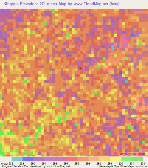 Kingoua,Niger Elevation Map