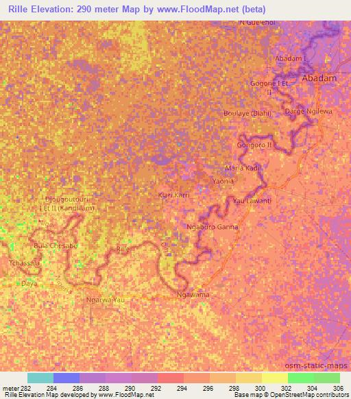 Rille,Niger Elevation Map
