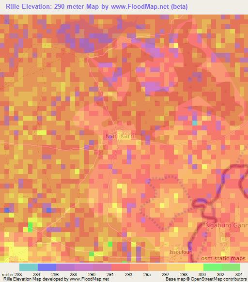 Rille,Niger Elevation Map