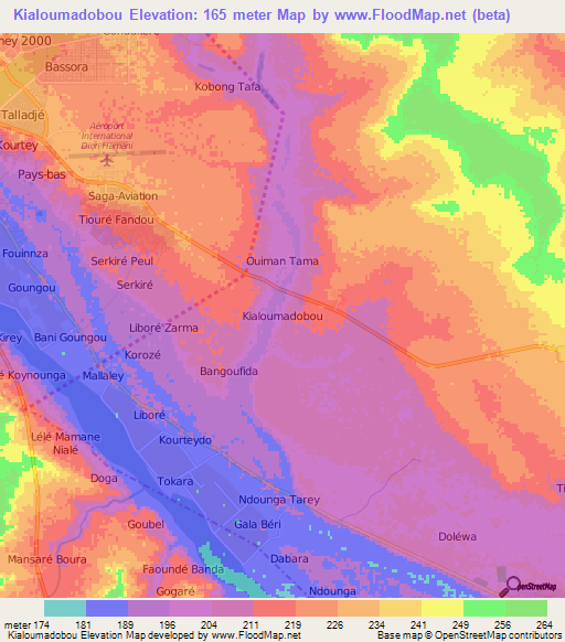 Kialoumadobou,Niger Elevation Map