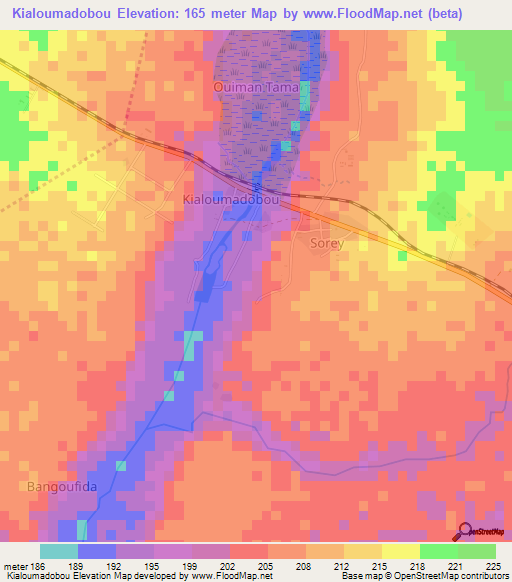 Kialoumadobou,Niger Elevation Map