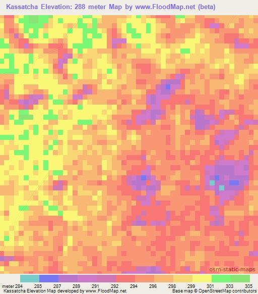 Kassatcha,Niger Elevation Map