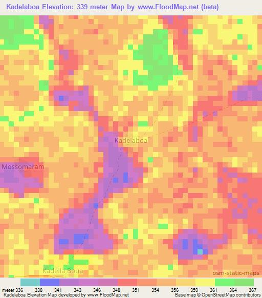 Kadelaboa,Niger Elevation Map