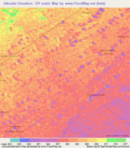 Jitkouka,Niger Elevation Map