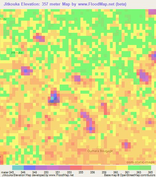 Jitkouka,Niger Elevation Map