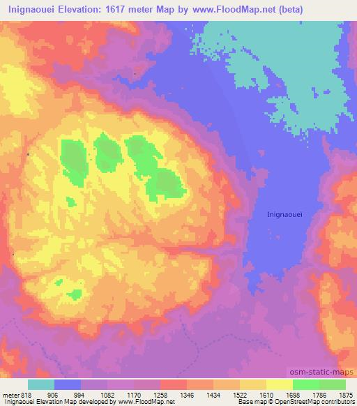 Inignaouei,Niger Elevation Map