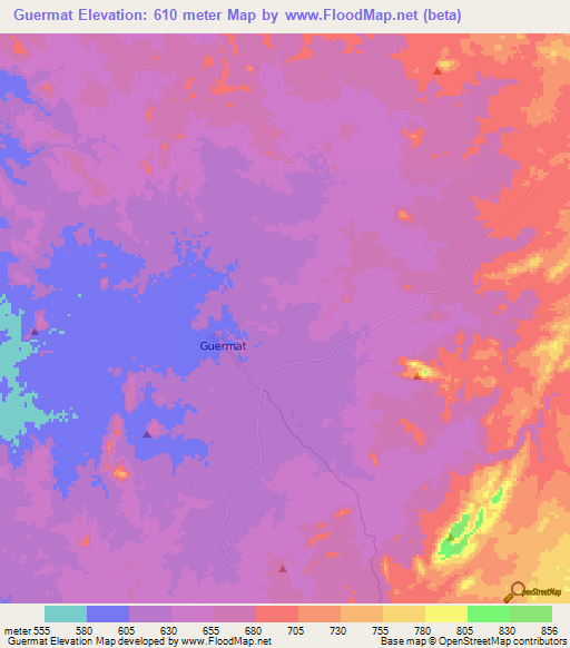 Guermat,Niger Elevation Map