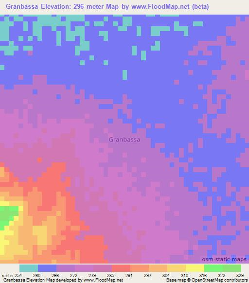 Granbassa,Niger Elevation Map