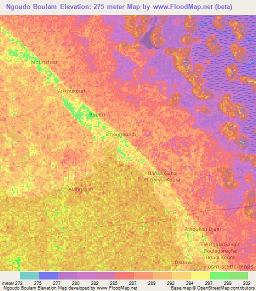 Ngoudo Boulam,Niger Elevation Map