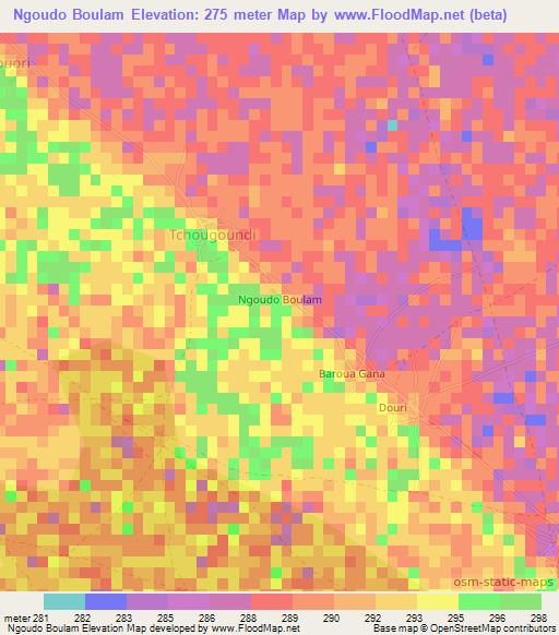 Ngoudo Boulam,Niger Elevation Map