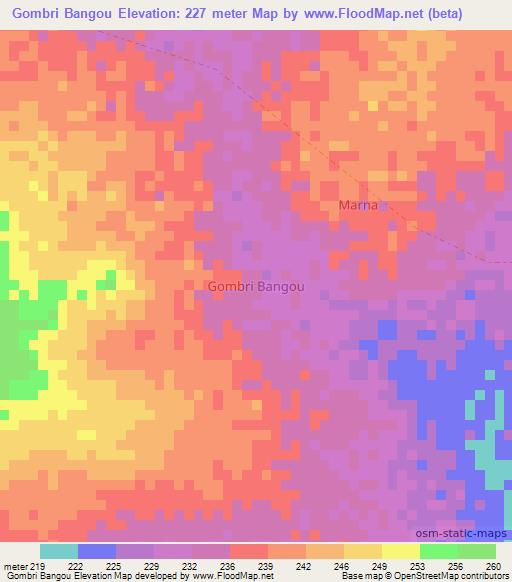 Gombri Bangou,Niger Elevation Map