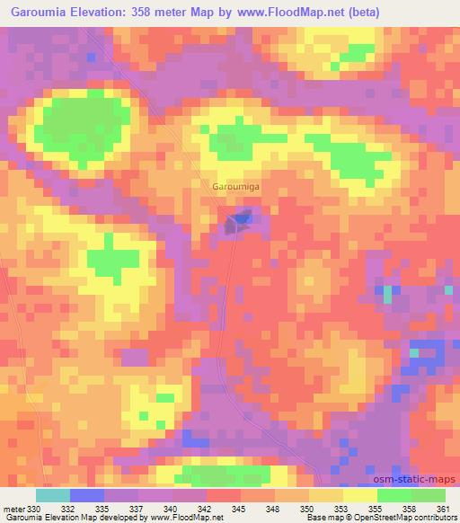 Garoumia,Niger Elevation Map