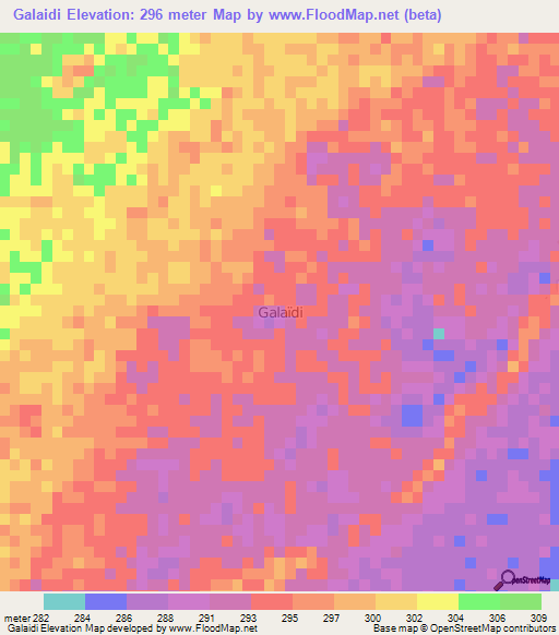 Galaidi,Niger Elevation Map